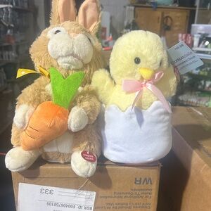 Singing Bunny and Chick Plush Set